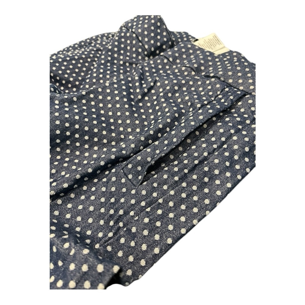 Elle Blue and White Polka Dot Cropped Pull on Capri Pants Size Small - Picture 4 of 6